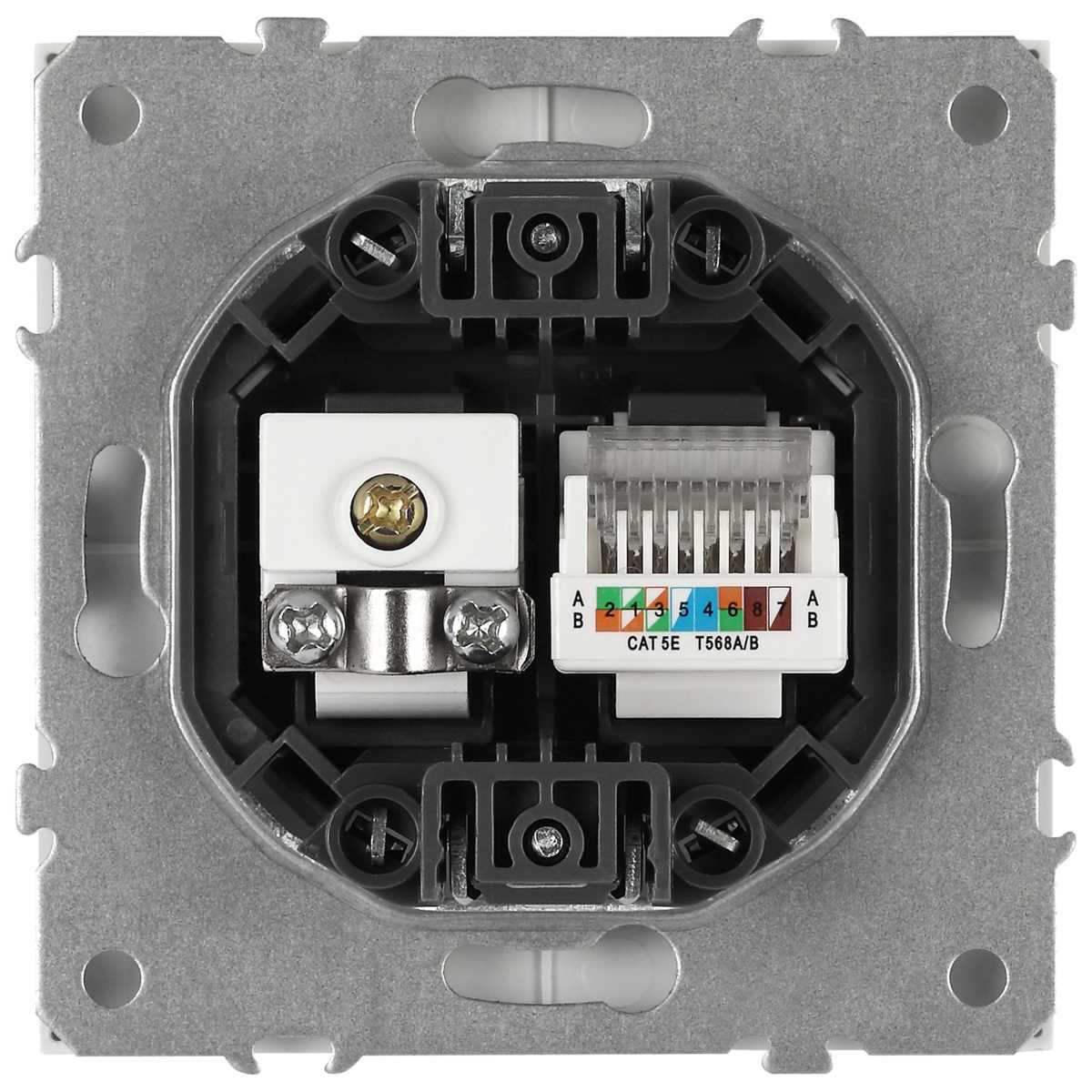 фото розетка эра galaxy 15-3110-01 комбинированная rj45+tv ip20 белый б0070776 | 220svet.ru