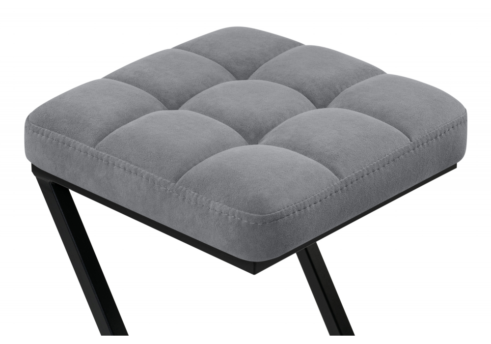 фото барный стул woodville амаури микровелюр катания сильвер / черный 664655 | 220svet.ru