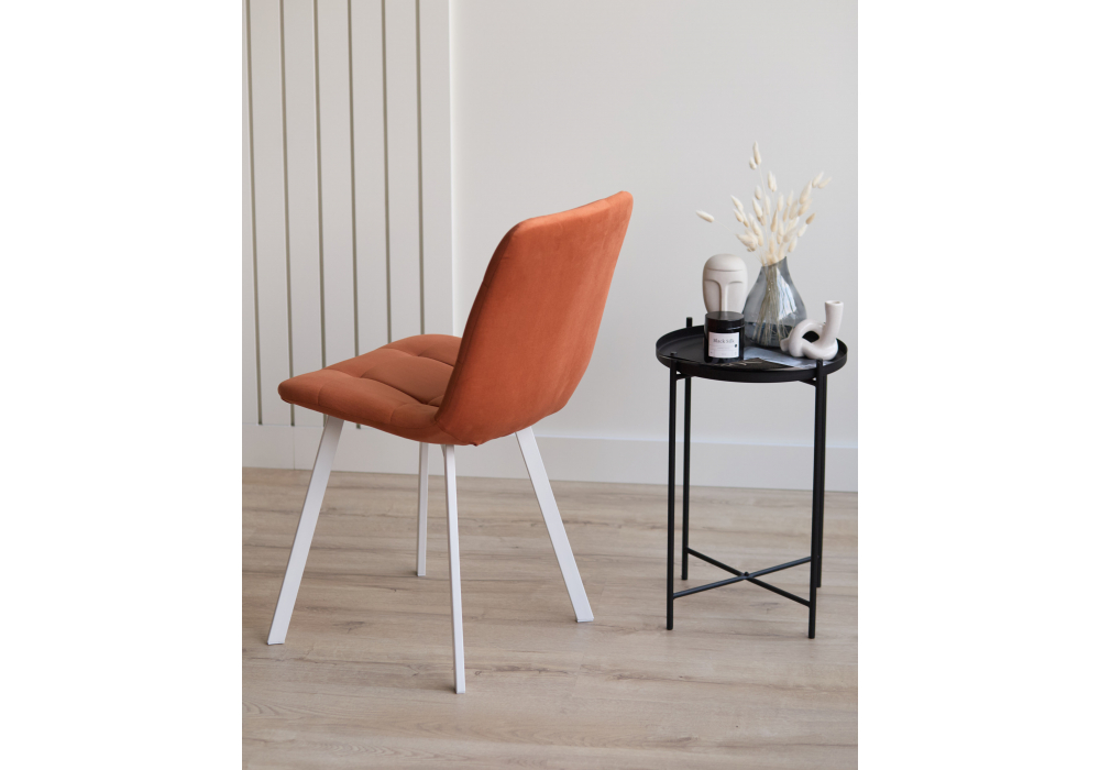 фото стул на металлокаркасе woodville чилли терракотовый / белый 631642 | 220svet.ru