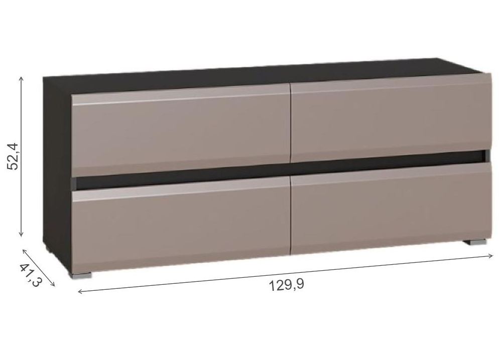 фото тв-тумба woodville сейдиль антрацит / веллюто капучино 594959 | 220svet.ru