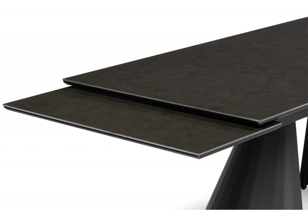 фото керамический стол раздвижной woodville шелтон 180(260)x90 massa ink gray / черный 621512 | 220svet.ru