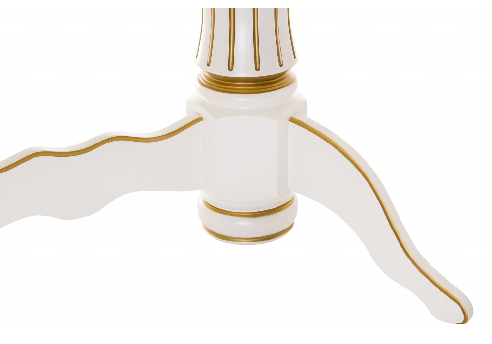 фото стол деревянный раскладной woodville герцог молочный / золотая патина 615196 | 220svet.ru