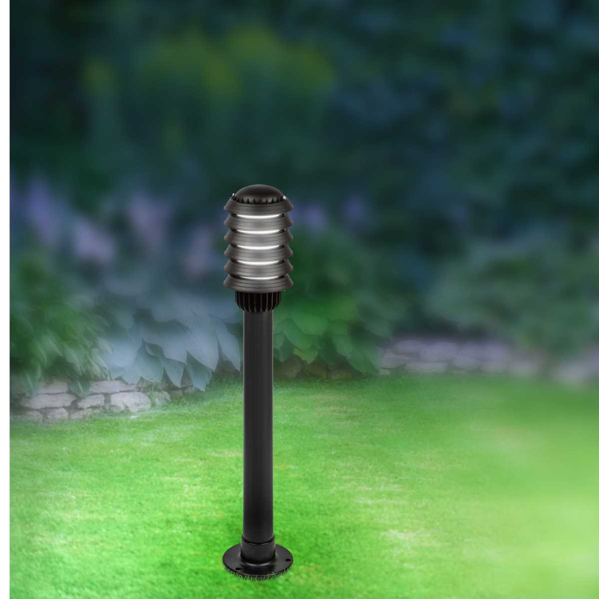 фото садово-парковый светильник эра «поллар» нту 01-60-015 напольный черный ip54 е27 max60вт h850мм б0057488 | 220svet.ru