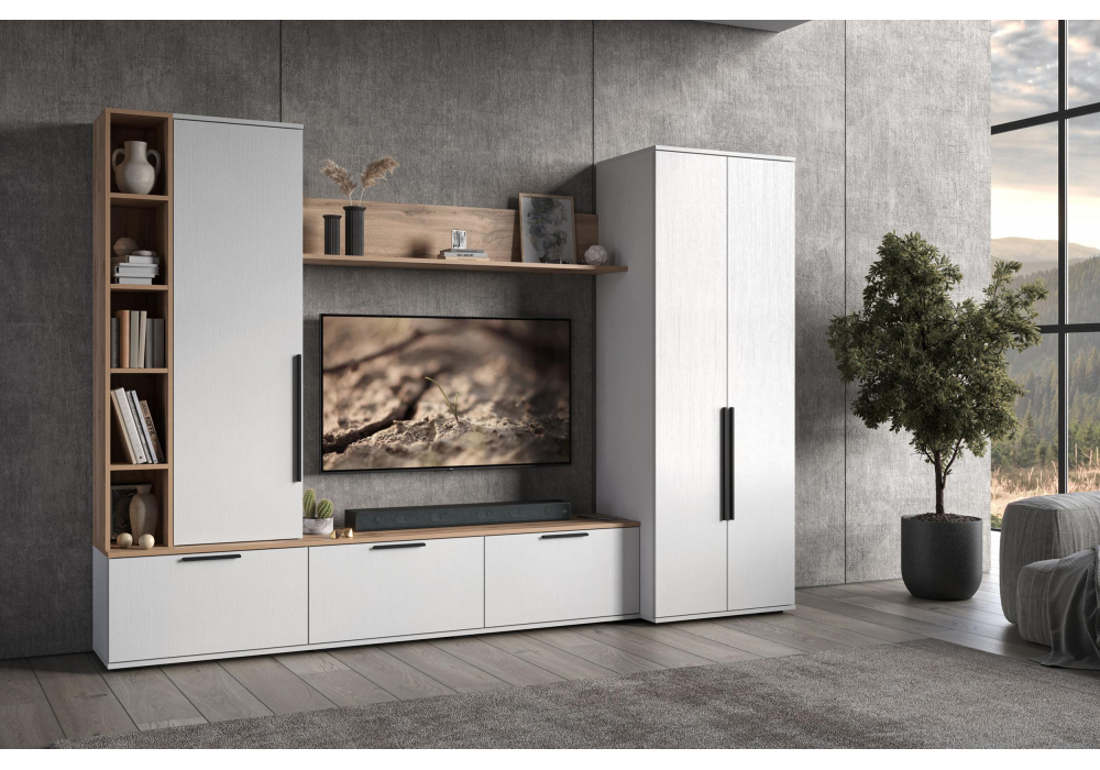 фото тв-тумба woodville филеста белый / дуб вотан 664895 | 220svet.ru