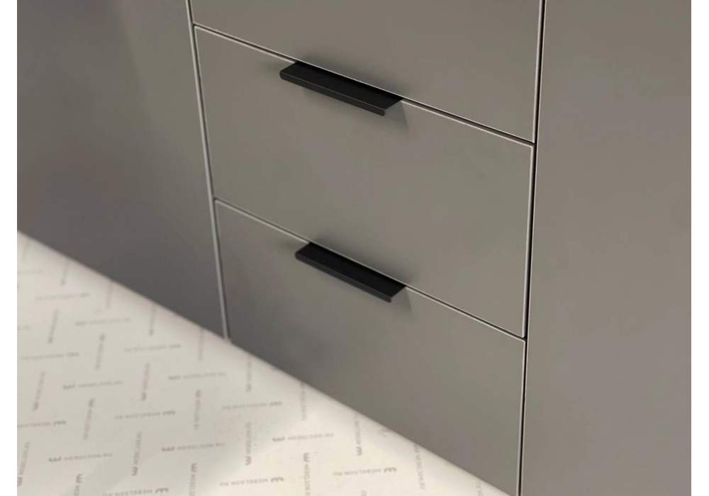 фото шкаф woodville адам трехдверный с зеркалом дуб крафт золотой / графит 576857 | 220svet.ru