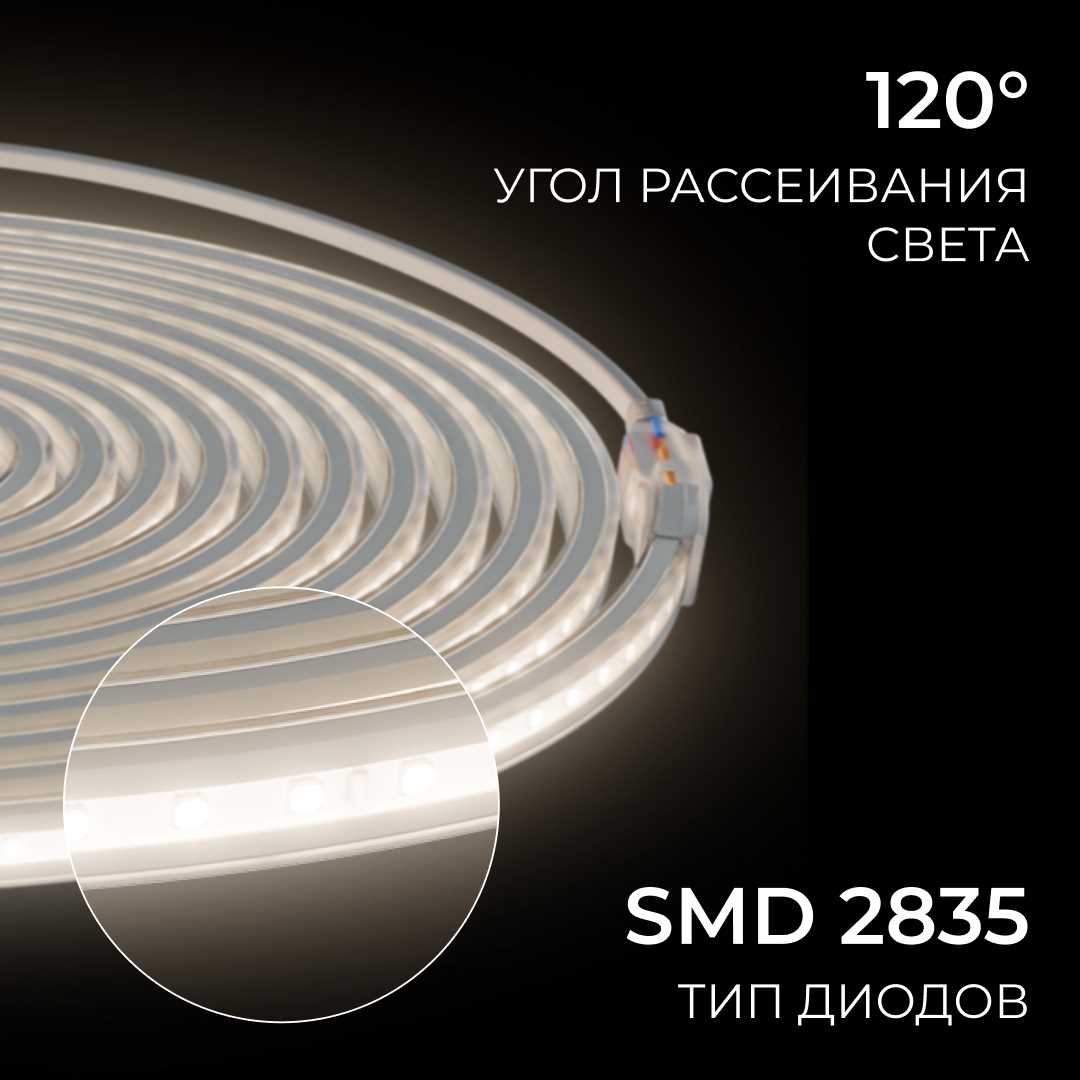 фото комплект светодиодной влагозащищенной ленты apeyron 10w/m 120led/m 2835smd белый 5m 10-141 | 220svet.ru