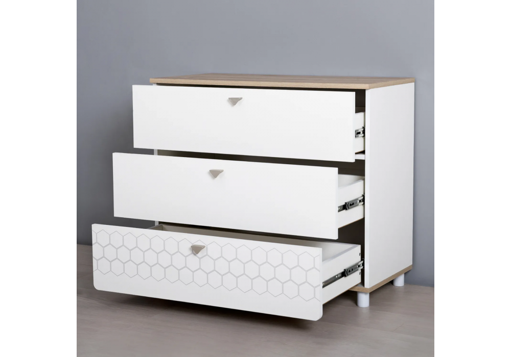 фото комод woodville эльга дуб белый exclusive 518261 | 220svet.ru