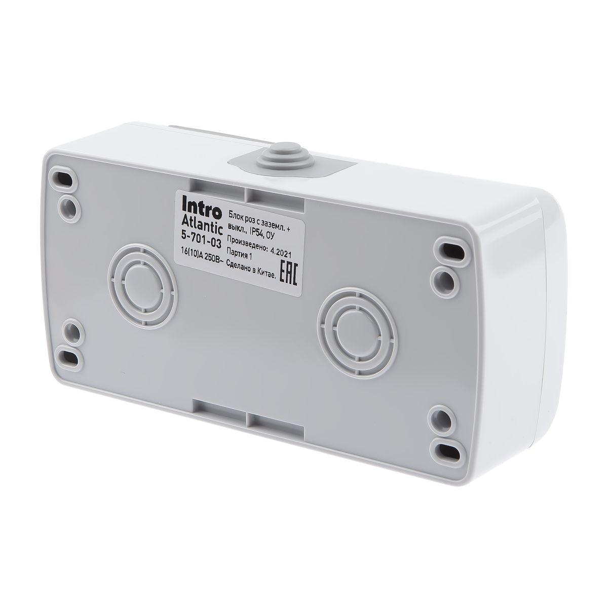 фото блок розетка-выключатель эра ip54 16/10a 250v с крышкой 5-701-03 б0050947 | 220svet.ru
