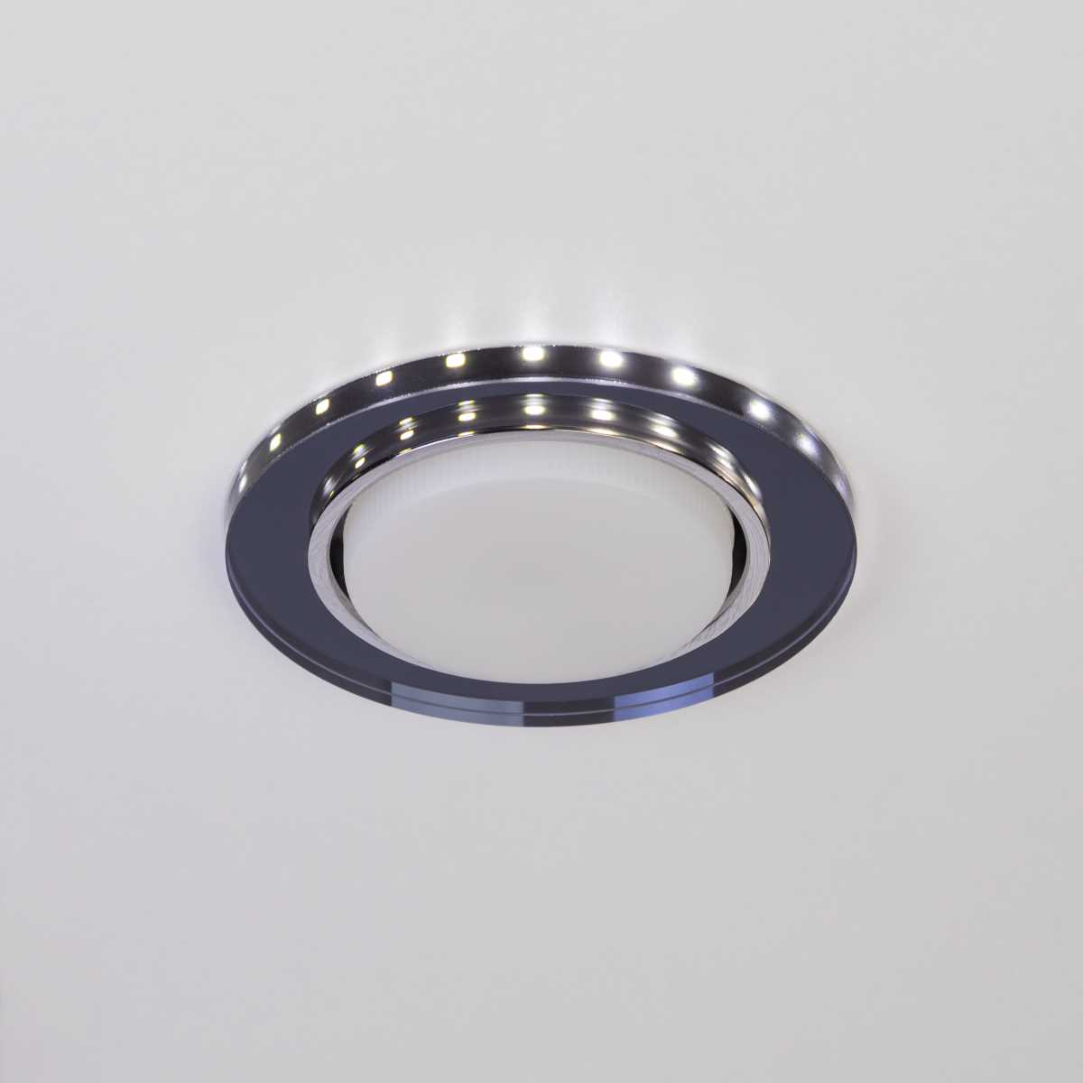 фото светильник встраиваемый cо светодиодной подсветкой эра dk ld51 bk под лампу gx53 черный б0057468 | 220svet.ru