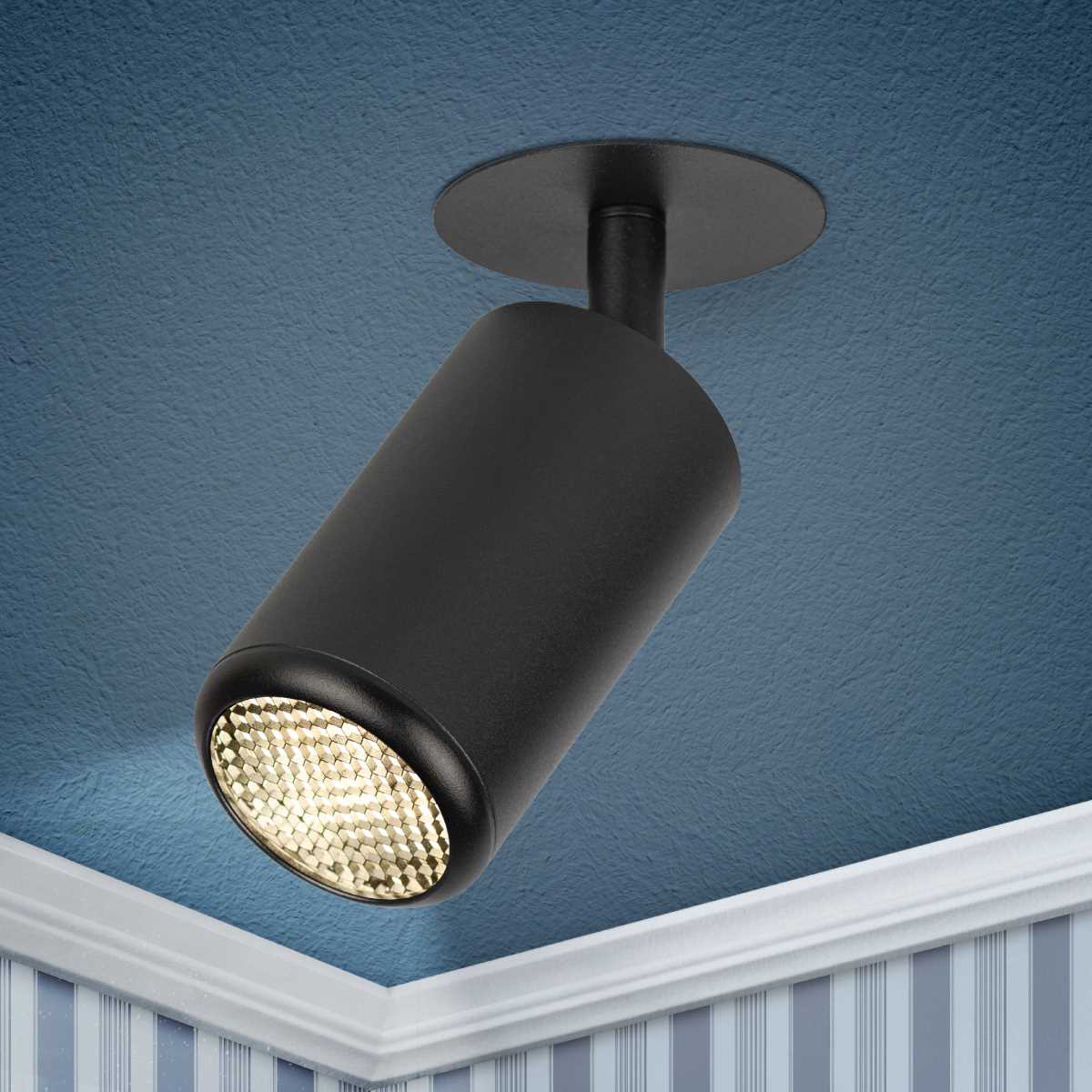 фото светильник встраиваемый алюминиевый эра kl106 bk под лампу mr16 gu10 черный матовый б0061623 | 220svet.ru