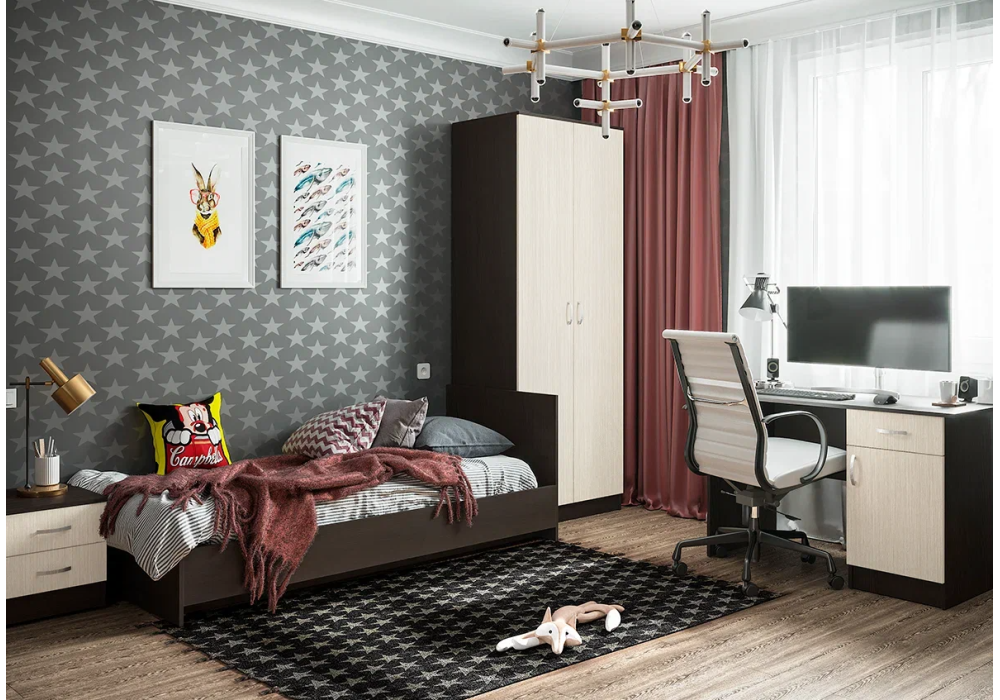 фото кровать woodville адайн 80х200 венге / венге 507384 | 220svet.ru