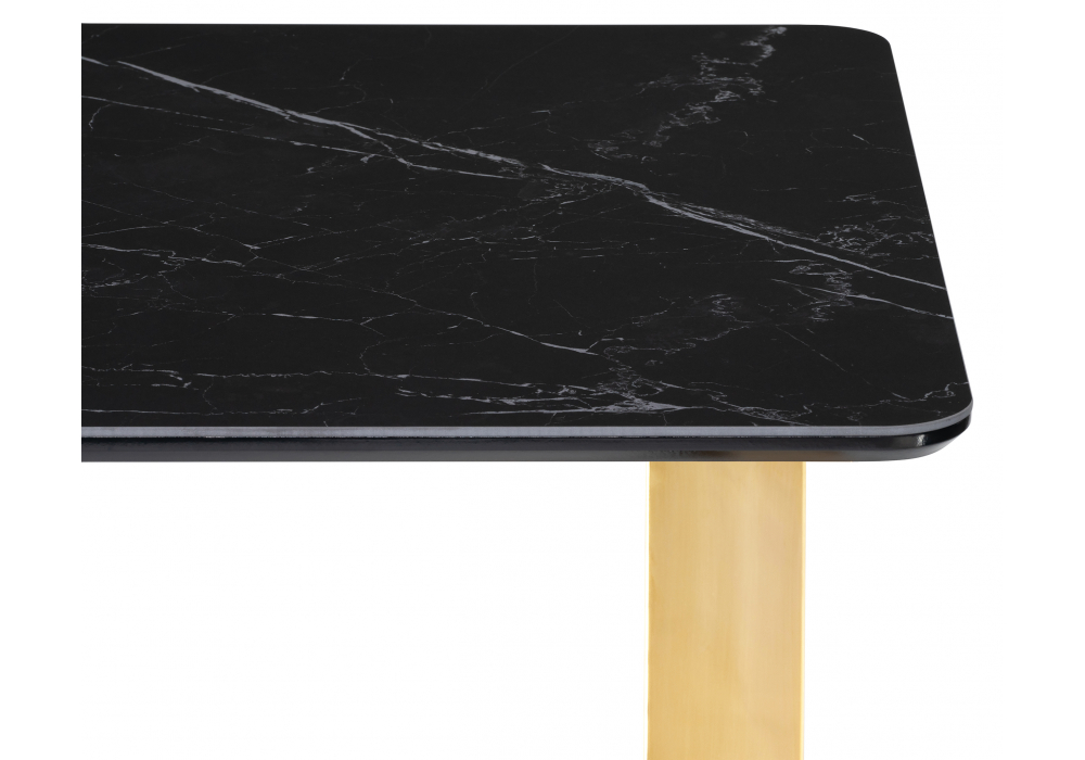 фото керамический стол woodville селена 2 180х90 черный мрамор / золото 606412 | 220svet.ru