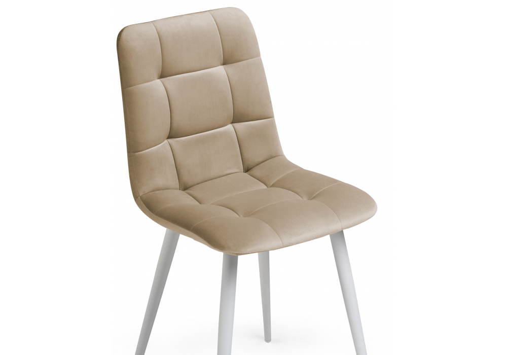 фото стул на металлокаркасе woodville чилли к бежевый velutto 05 / белый 538208 | 220svet.ru
