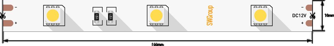 фото лента swg 7,2w/m  30led/m 5050smd теплый белый 5m swg530-12-7.2-ww-м 009260 | 220svet.ru