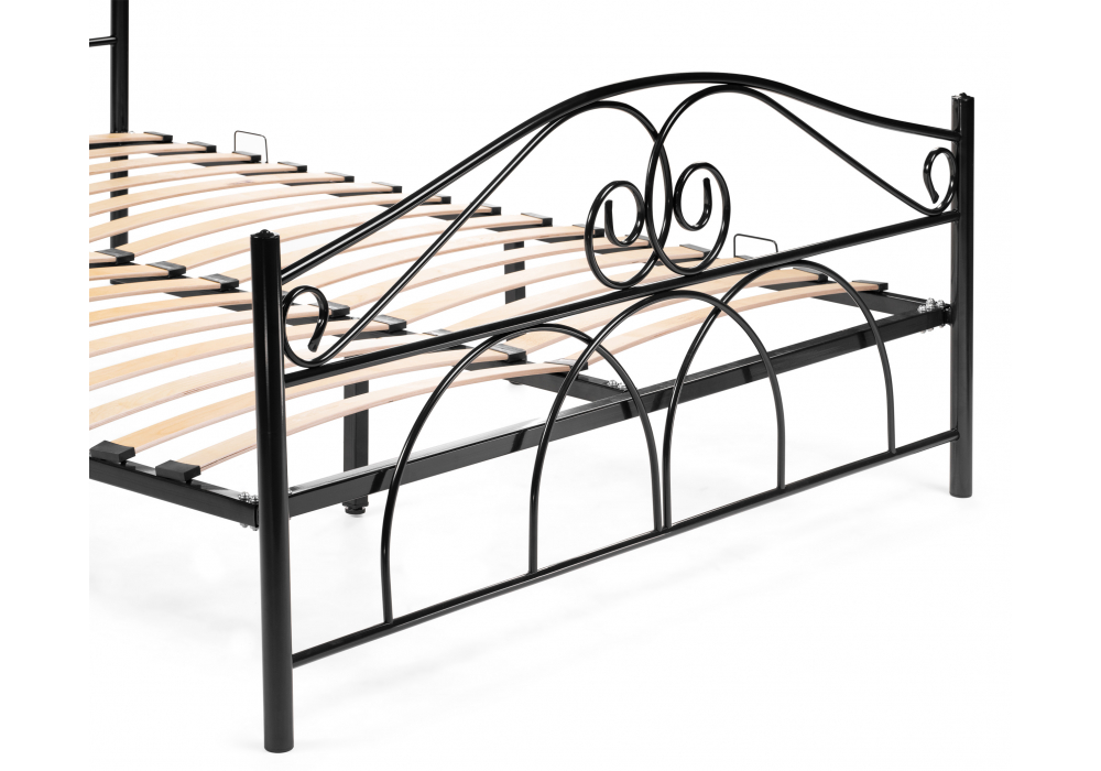 фото двуспальная кровать woodville морика черная 482083 160х200 | 220svet.ru