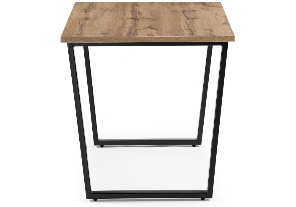 фото стол деревянный woodville лота лофт 120 25 мм дуб вотан / матовый черный 489609 | 220svet.ru