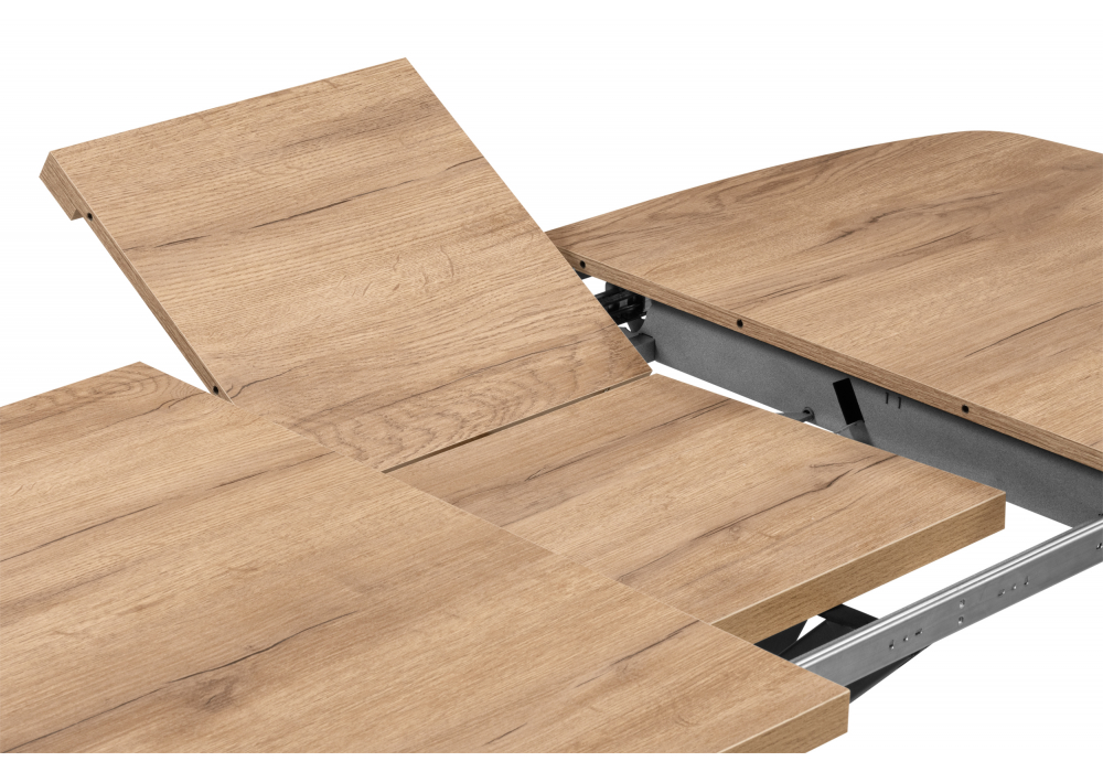 фото стол деревянный раскладной woodville philip t32 116(155,5)x77 дуб табачный / черный 619926 | 220svet.ru