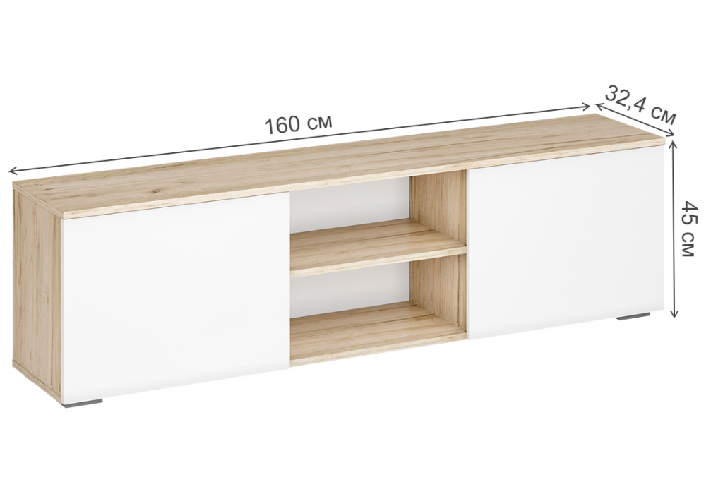 фото гостиная комплектация 1 woodville алетра дуб крафт серый / глянец белый 580877 | 220svet.ru