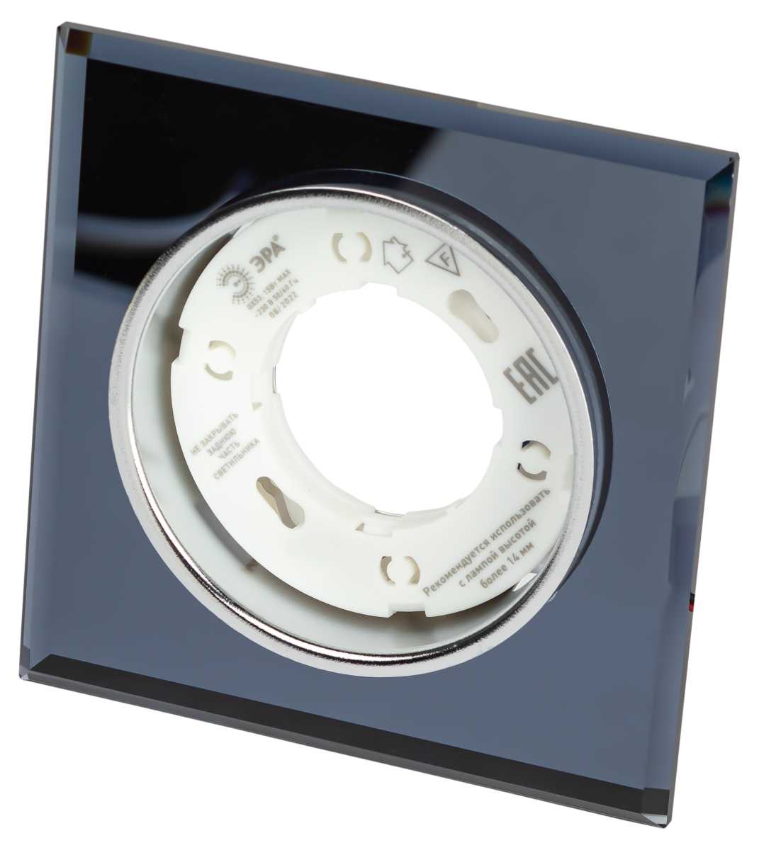 фото светильник встраиваемый cо светодиодной подсветкой эра dk ld50 bk под лампу gx53 черный б0057473 | 220svet.ru