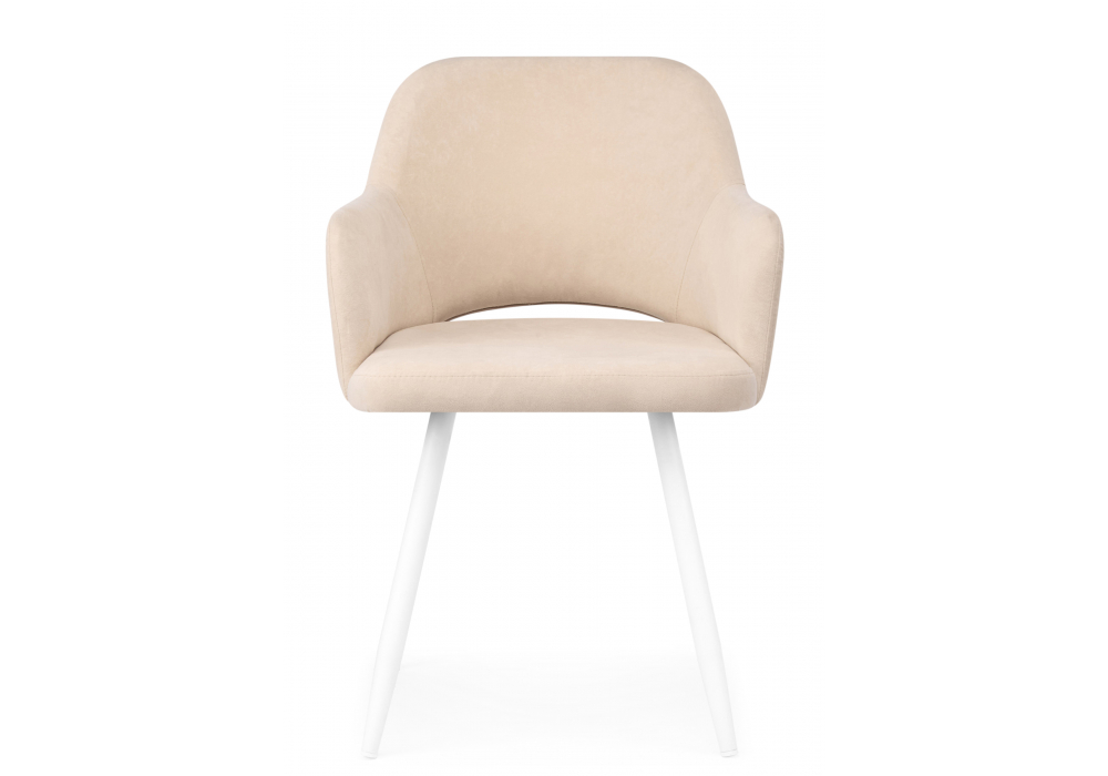 фото стул на металлокаркасе woodville эолин бежевый (glory 03) / белый 631712 | 220svet.ru