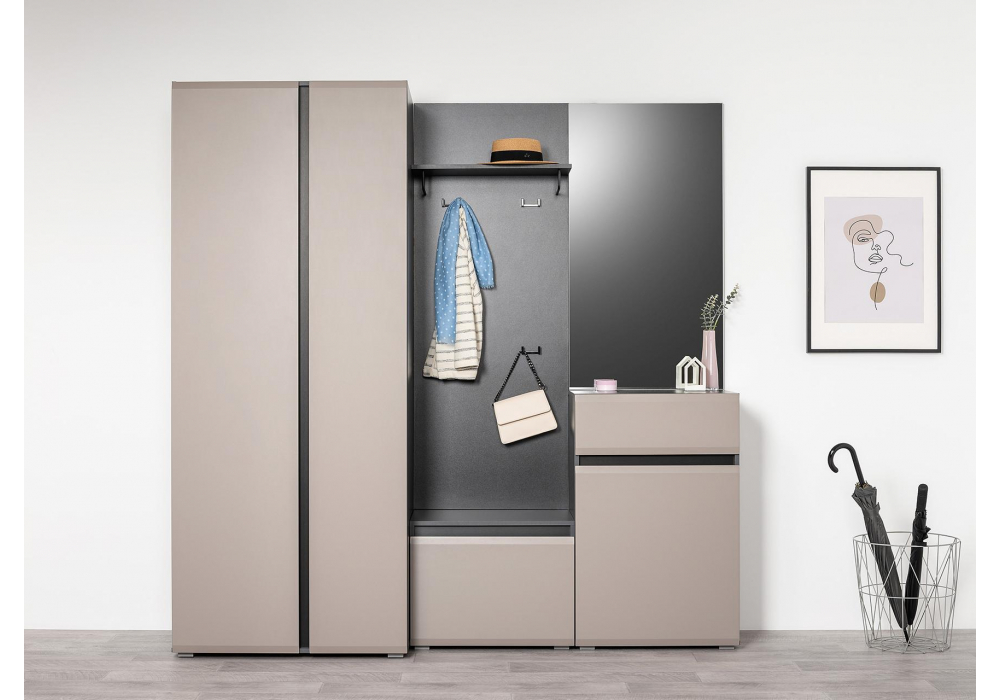 фото шкаф woodville сейдиль антрацит / веллюто капучино 600784 | 220svet.ru