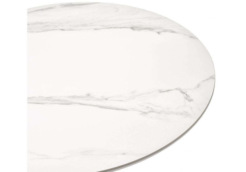 фото керамический стол woodville тулип 90х73 белый мрамор / золото 600711 | 220svet.ru