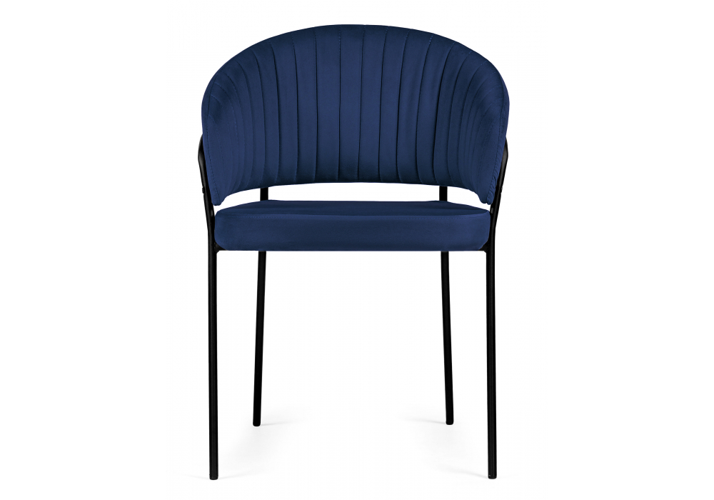фото стул на металлокаркасе woodville лео синий brandy light 8 / черный 592483 | 220svet.ru