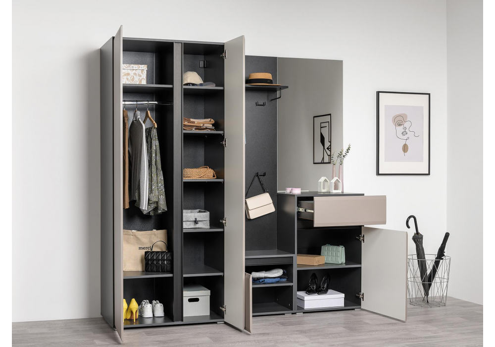 фото шкаф woodville сейдиль антрацит / веллюто капучино 600784 | 220svet.ru