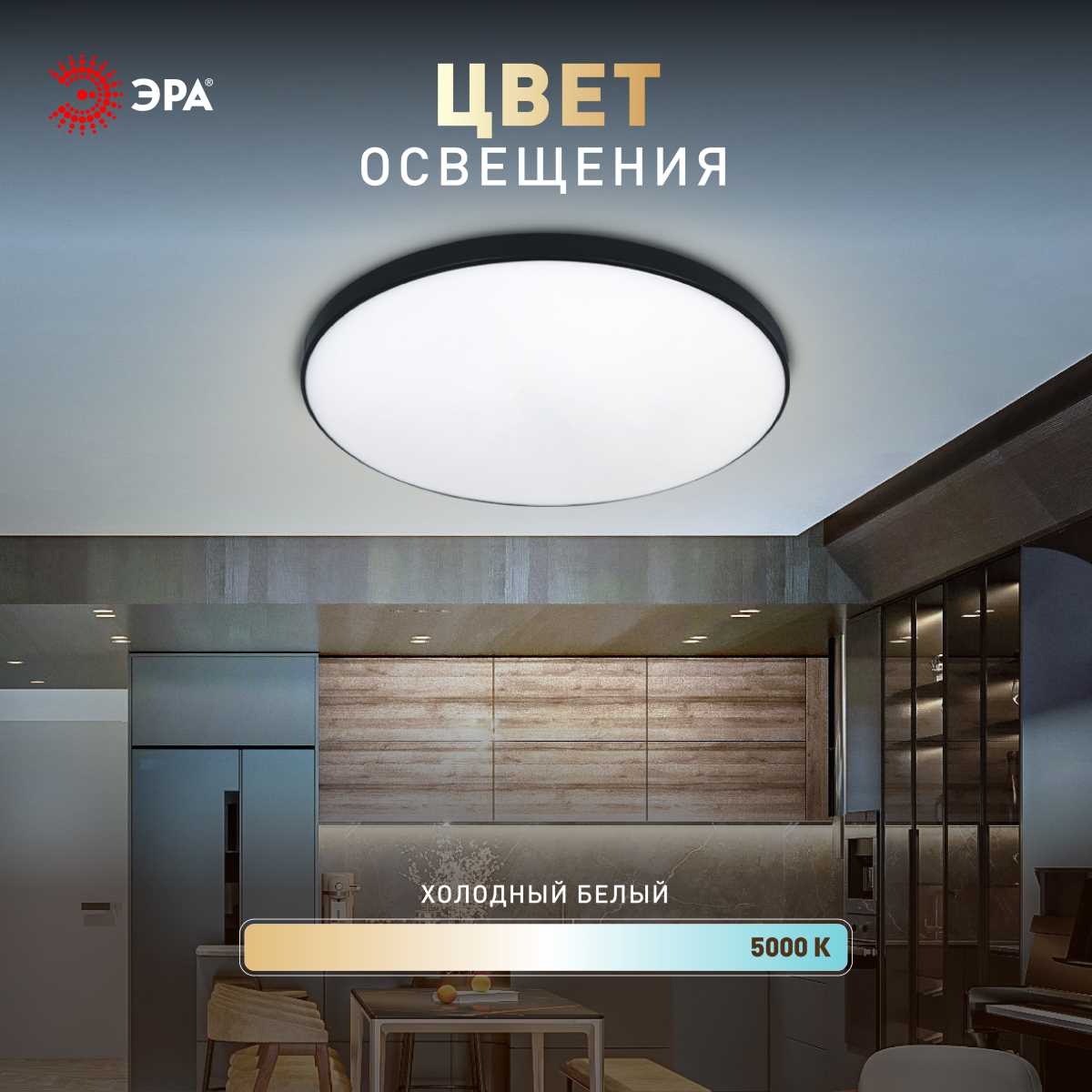 фото светильник потолочный светодиодный эра классик без ду spb-6 slim base bk 24w-5k 5000к б0069771 | 220svet.ru