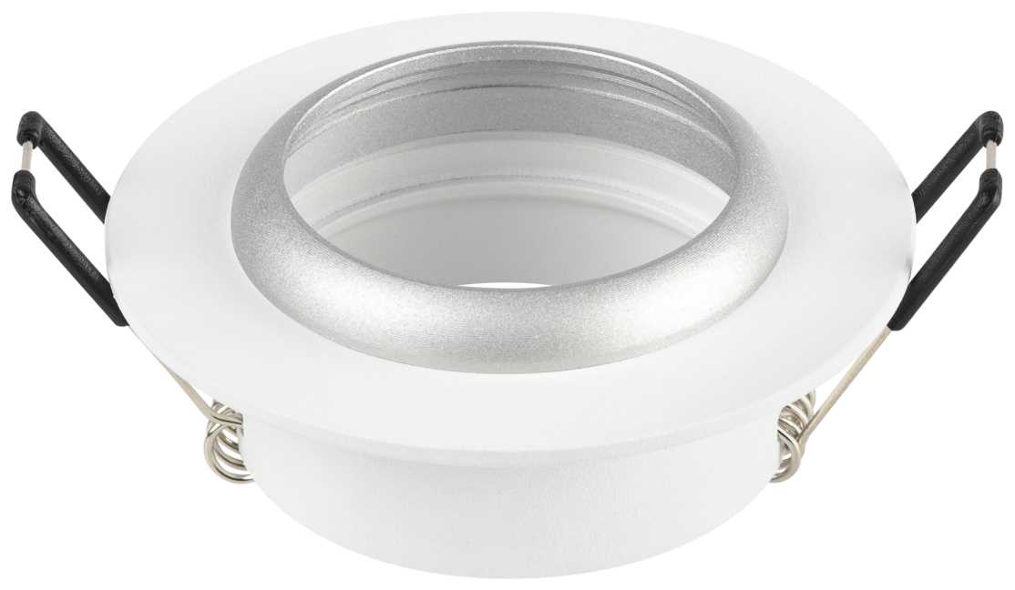 фото светильник встраиваемый алюминиевый эра kl109 wh/sl под лампу mr16 gu5.3 белый/серебро матовый б0061829 | 220svet.ru