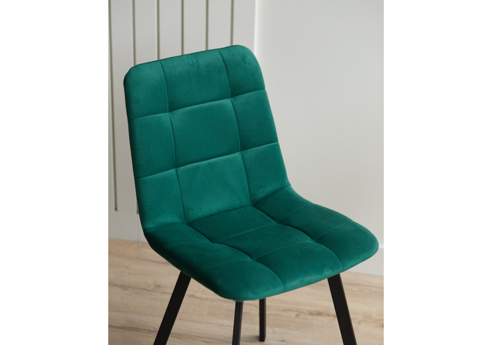 фото стул на металлокаркасе woodville чилли зеленый / черный 631640 | 220svet.ru