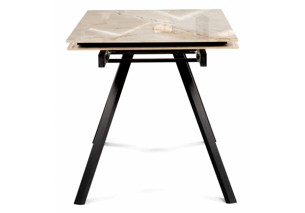 фото керамический стол раскладной woodville морсби butterfly onyx beige / черный 588049 | 220svet.ru