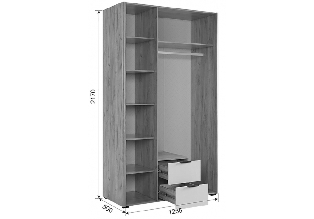 фото шкаф woodville адам трехдверный с зеркалом дуб крафт золотой / графит 576857 | 220svet.ru