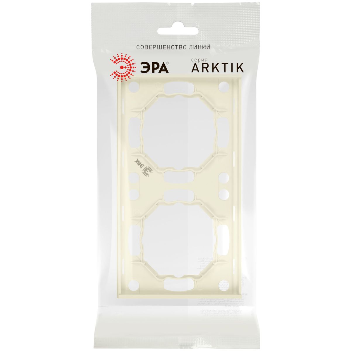 фото рамка для розеток и выключателей эра arktik 16-5002-02 на 2 поста слоновая кость б0070555 | 220svet.ru