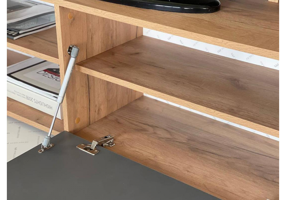 фото гостиная woodville бери дуб крафт золотой / графит 570022 | 220svet.ru