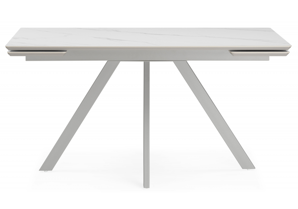 фото керамический стол раскладной woodville вилли 140(200)х80 белый мрамор snow white / серый 631645 | 220svet.ru