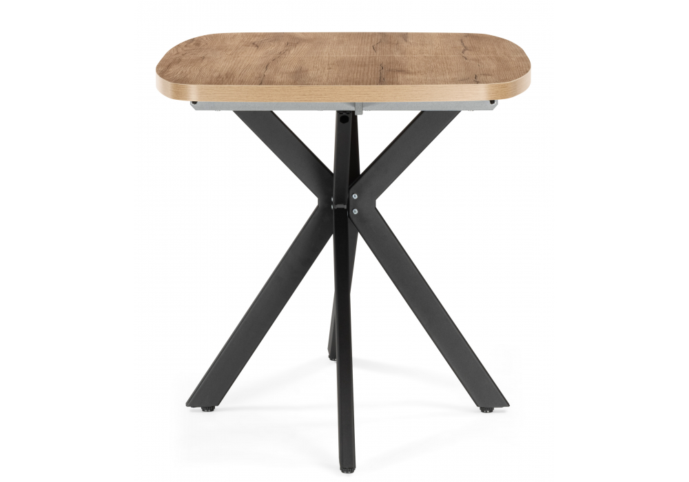 фото стол деревянный раскладной woodville philip t32 116(155,5)x77 дуб табачный / черный 619926 | 220svet.ru