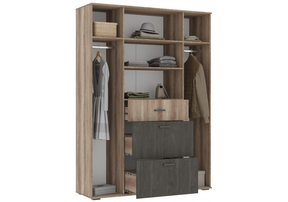 фото шкаф woodville паркинс железный камень / дуб каньон 546168 | 220svet.ru