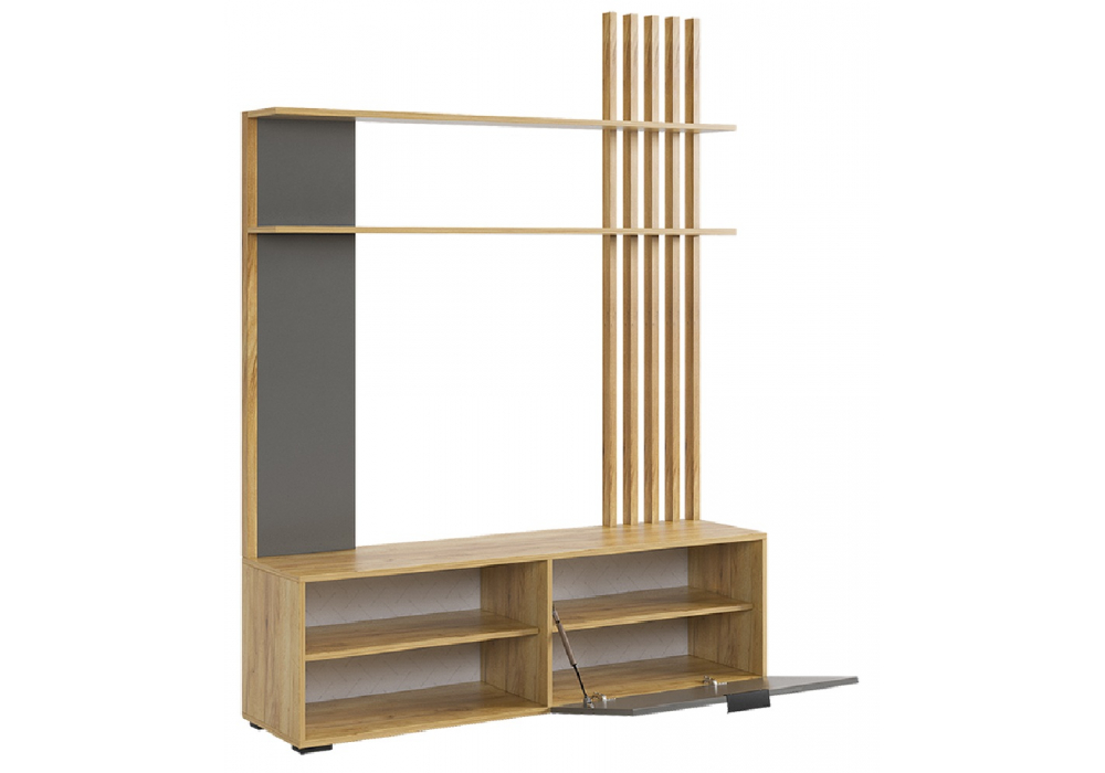 фото гостиная woodville бери дуб крафт золотой / графит 570022 | 220svet.ru