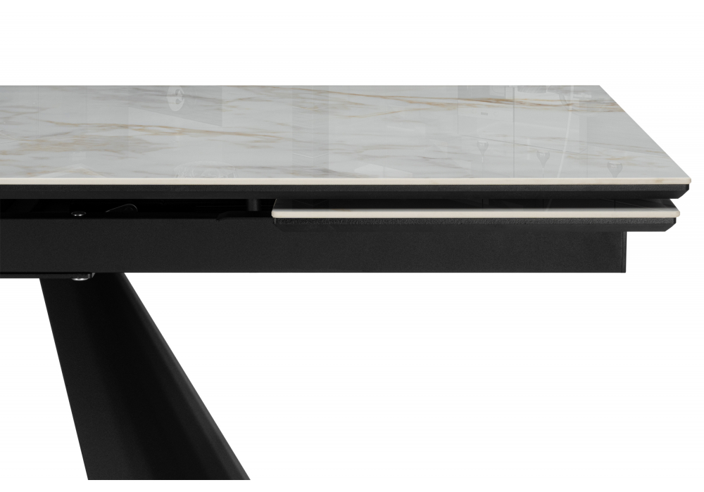 фото керамический стол раздвижной woodville шелтон 180(260)x90 carla larkin / черный 621513 | 220svet.ru