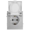Миниатюра фото розетка эра arktik 16-2103-03 с заземлением 2p+e schuko со шторками с крышкой 16а-250в алюминий б0070436 | 220svet.ru