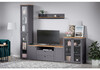 Миниатюра фото тв-тумба woodville опра серый графит / дуб золотой craft 676803 | 220svet.ru