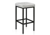 Миниатюра фото барный стул лофт кожзам серый мрамор / черный матовый | 220svet.ru