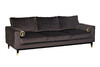 Миниатюра фото диван с кантом трехместный garda decor madrid-mem2k-сер-riv96+atl126 | 220svet.ru