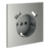 Миниатюра фото накладка для розетки с заземлением и защитными шторками, с usb a+a voltum s70 vls000905 (сталь) | 220svet.ru