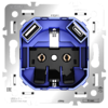 Миниатюра фото механизм розетки с заземлением и защитными шторками 16а, с usb a+c, s70 voltum s70 vls0405m | 220svet.ru