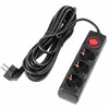 Миниатюра фото удлинитель uniel ultra 3гн х 7м с/з s-gcu3-7b black ul-00010020 | 220svet.ru