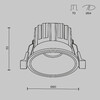 Миниатюра фото втсраиваемый точечный светодиодный светильник maytoni round dl058-7w4k-b | 220svet.ru