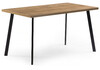 Миниатюра фото стол деревянный woodville тринити лофт 140 25 мм дуб вотан / черный матовый 489624 | 220svet.ru