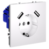 Миниатюра фото розетка встраиваемая с заземлением и защитными шторками, 16а, с usb, a+a voltum s70 vls040402 (белый матовый) | 220svet.ru